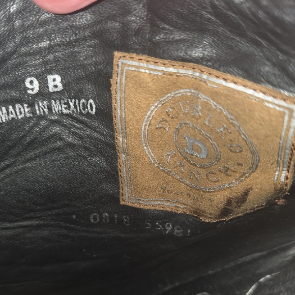 Double D Ranch Black and Wine Velvet Studded Heeled Boots - Picture 9 of 14